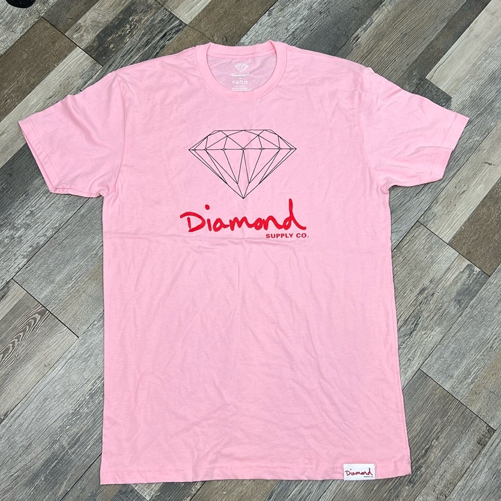 Diamond Supply T-shirt Men’s Size M new no tag  🆕 pink cotton